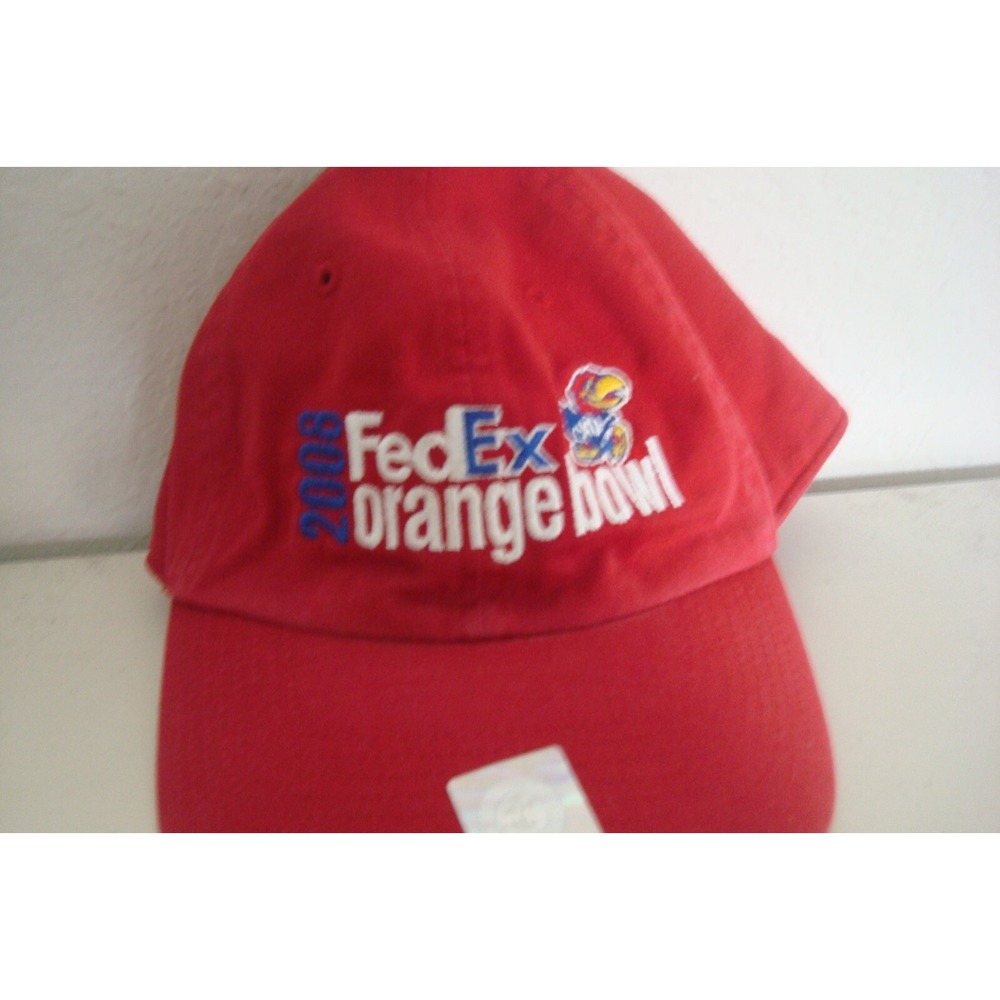 KANSAS JAYHAWKS 2008 BEACH STRAPBACK DEADSTOCK HAT CAP VINTAGE C3